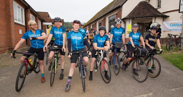 Team Cycling UK at the starting line in Shere