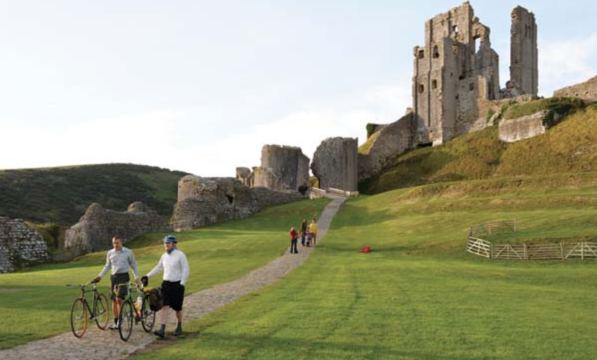 Corfe Castle, one of many landmarks on this route