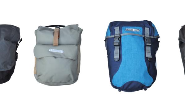 Four small panniers by (from left): Altura, Brooks, Ortlieb and Carradice