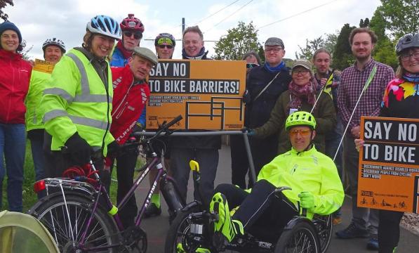 Campaigners fighting against bike barriers