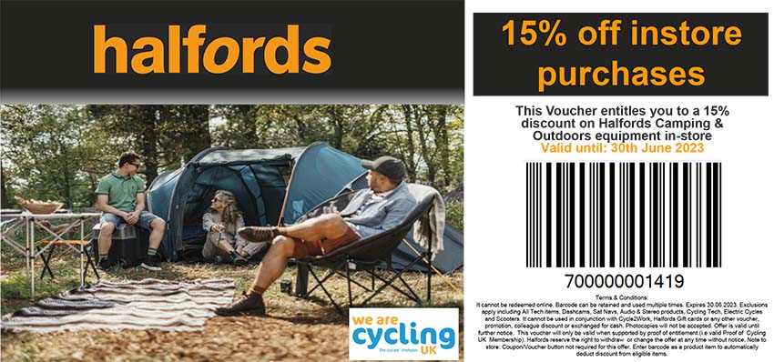 halfords voucher june 2023