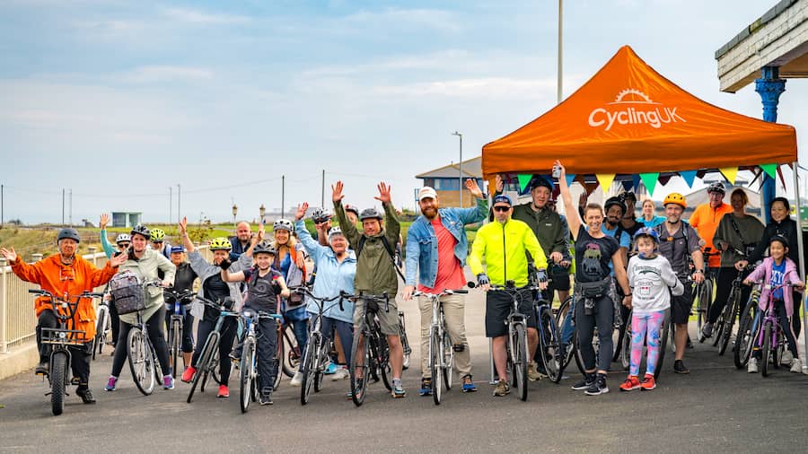 A Cycling UK Big Bike Revival event with dozens of people and their bicycles
