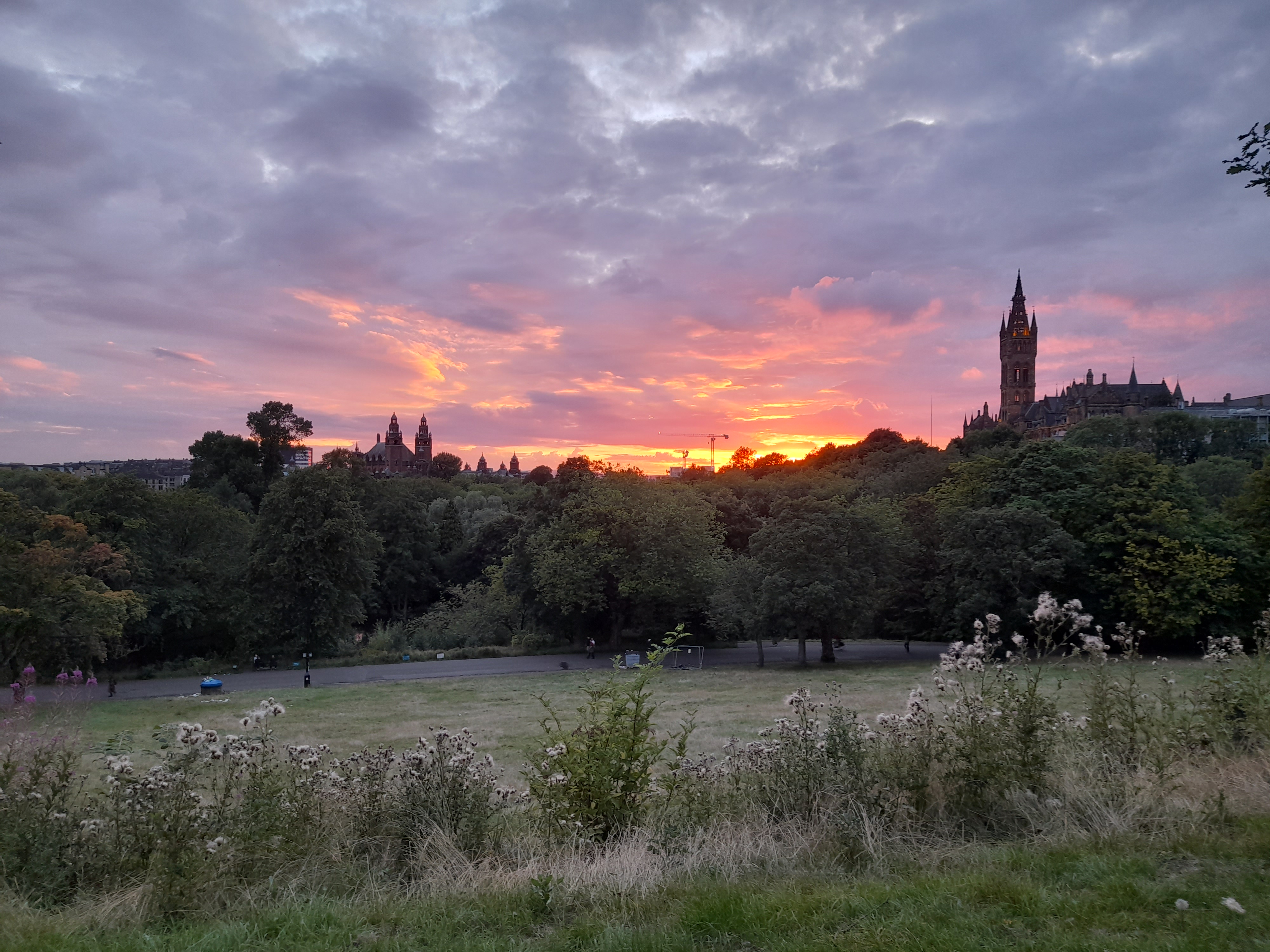 A country park at sunset