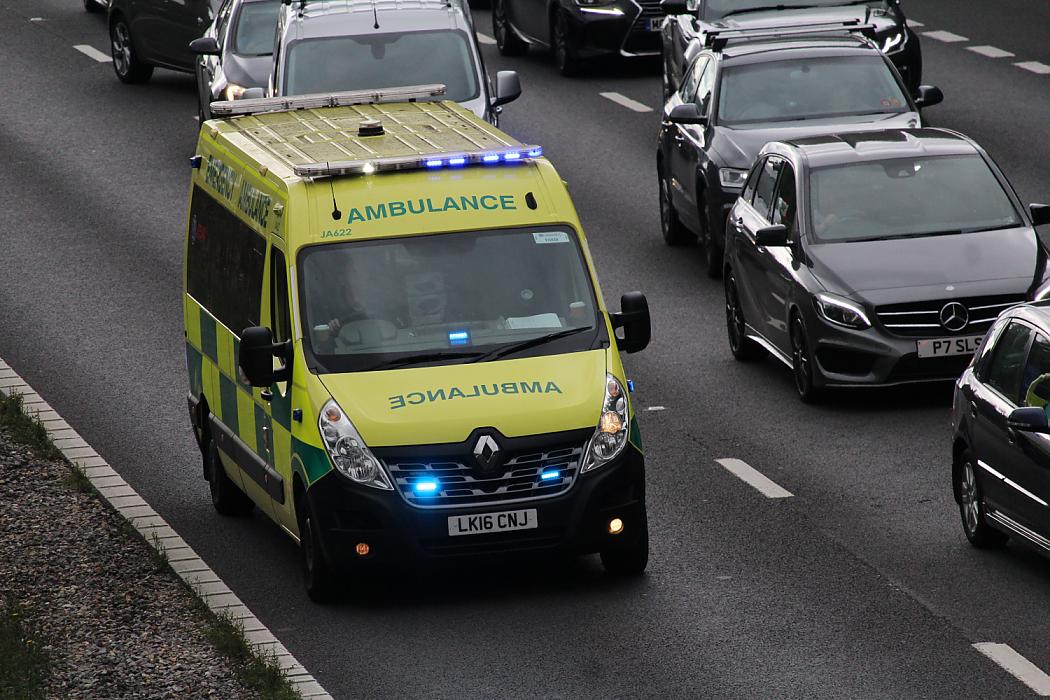 Ambulance on a main road