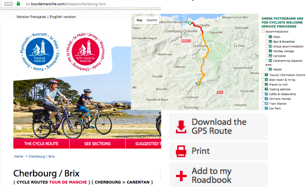 On the website for Tour de Manche click on the ‘Download the GPS Route’ icon and your planning is complete.