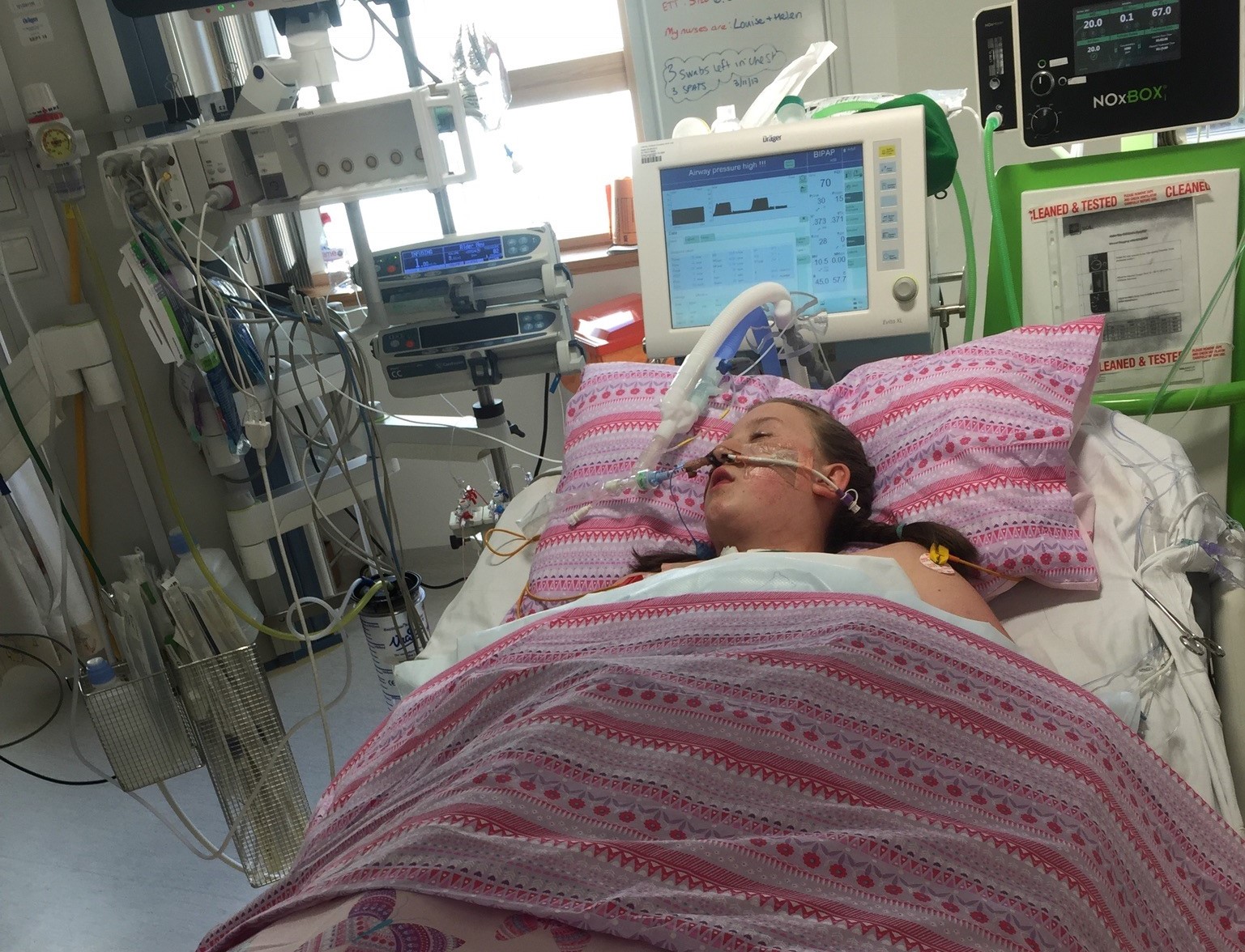 Eve Berry in hospital