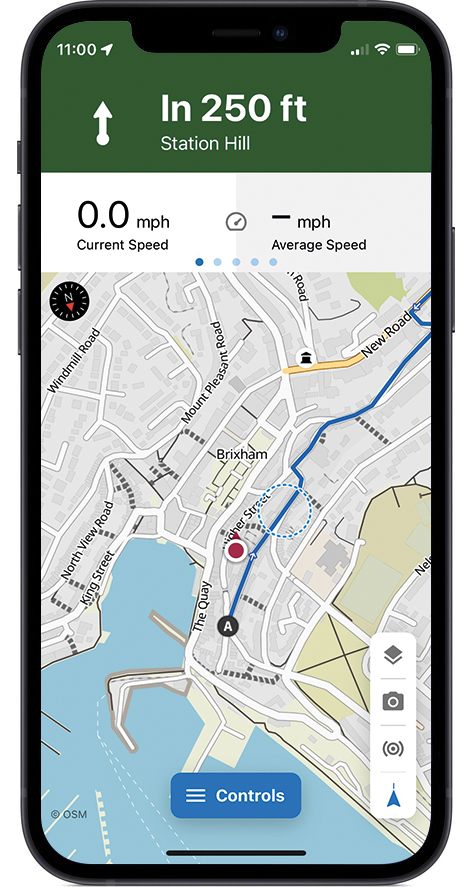 Komoot Map on an iphone