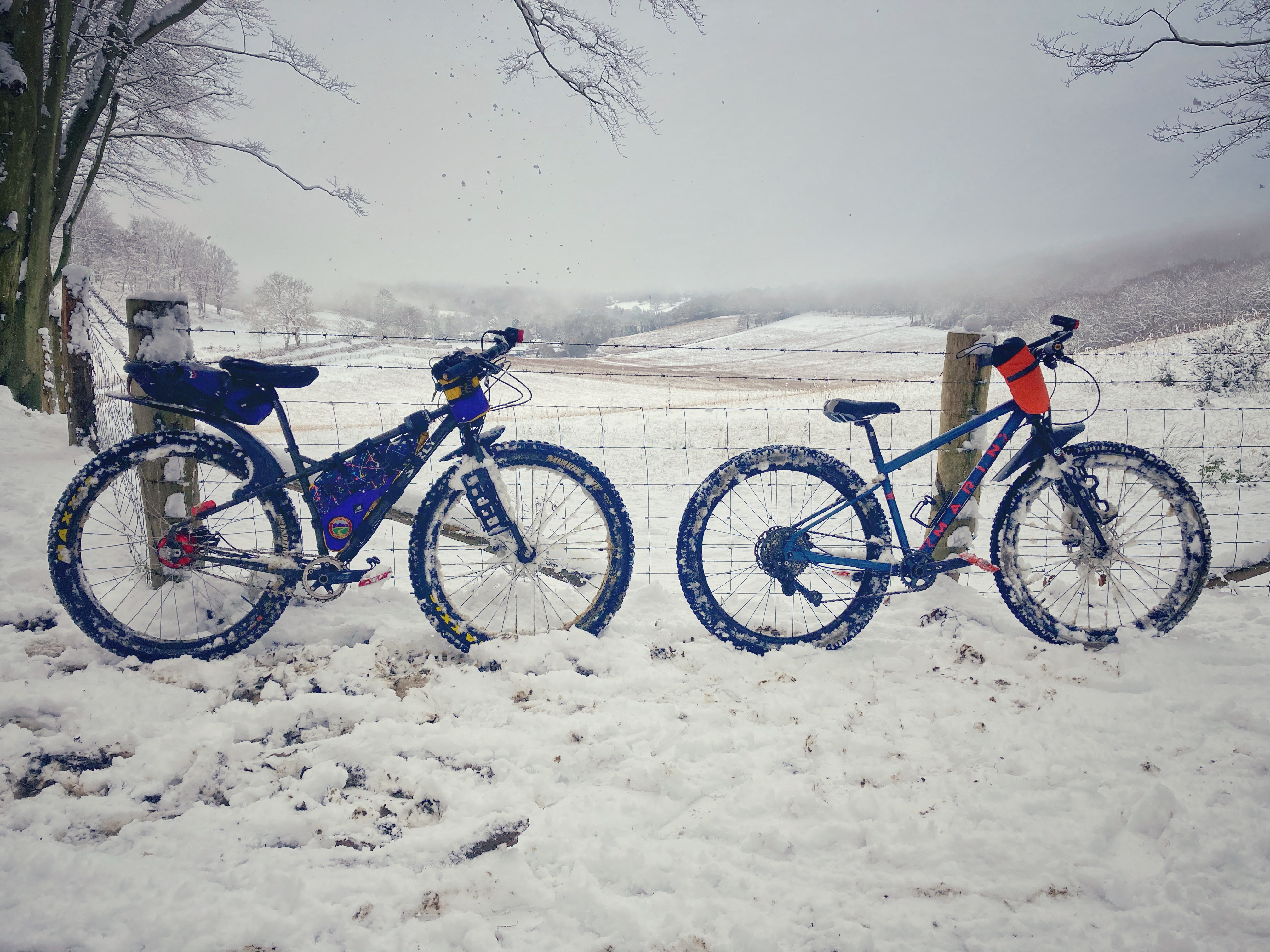 Mountain biking in snow and ice