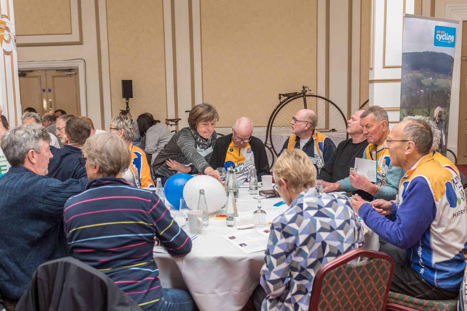 Table discussions at Big Bike Celebration