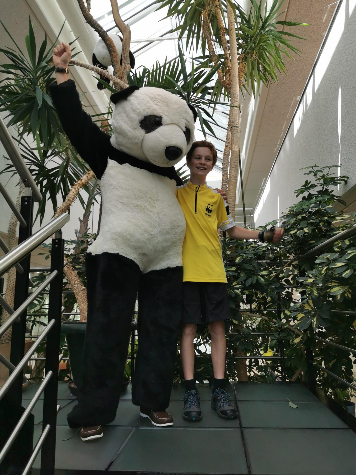 Welcomed by official WWF mascot