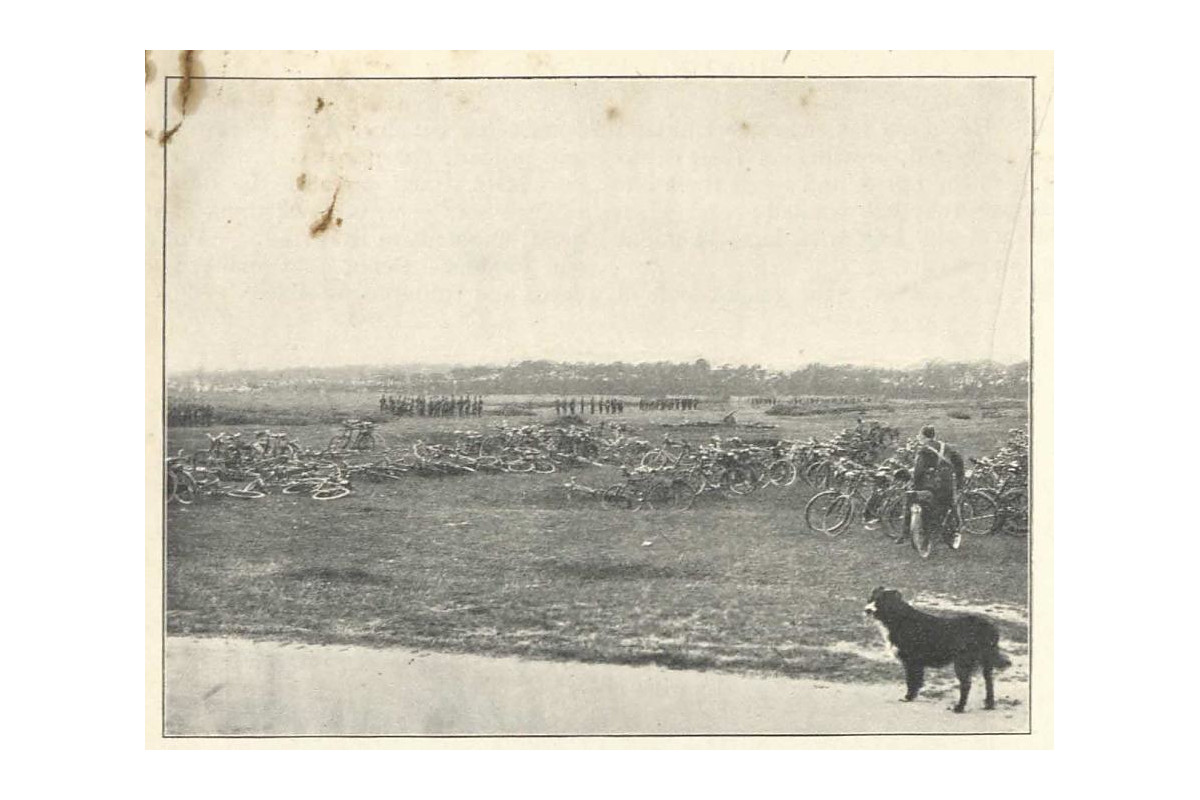 Cyclist soldiers preparing to advance - taken from the Badminton magazine