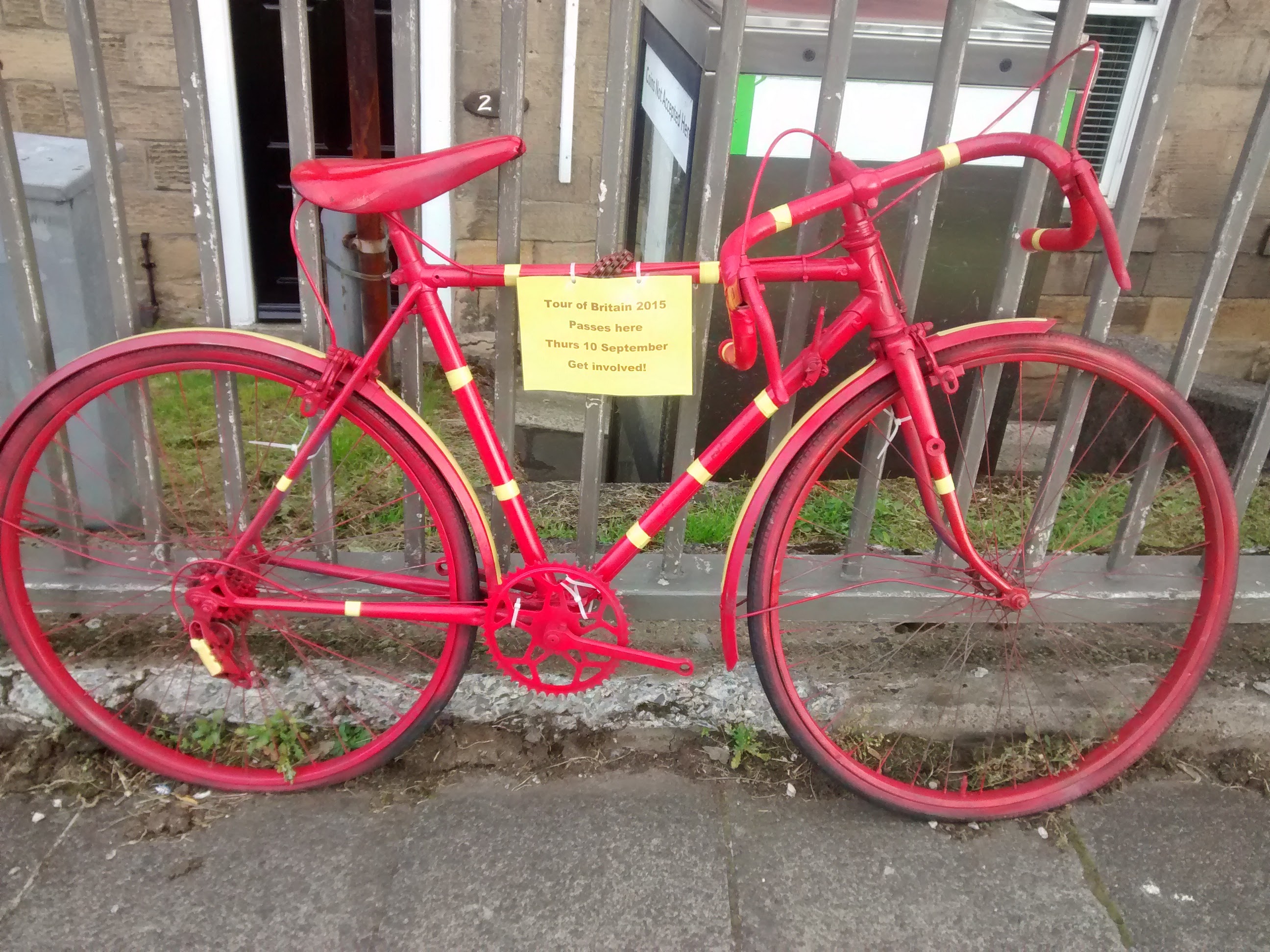 Bike painted in Northumberland colours