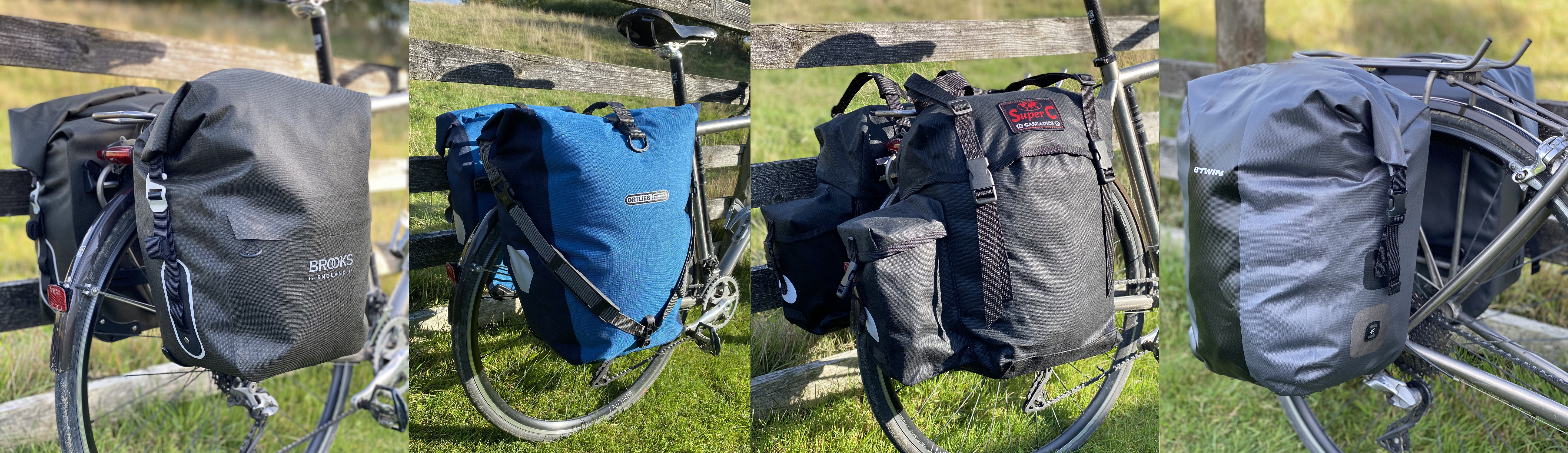 Composite image of four panniers