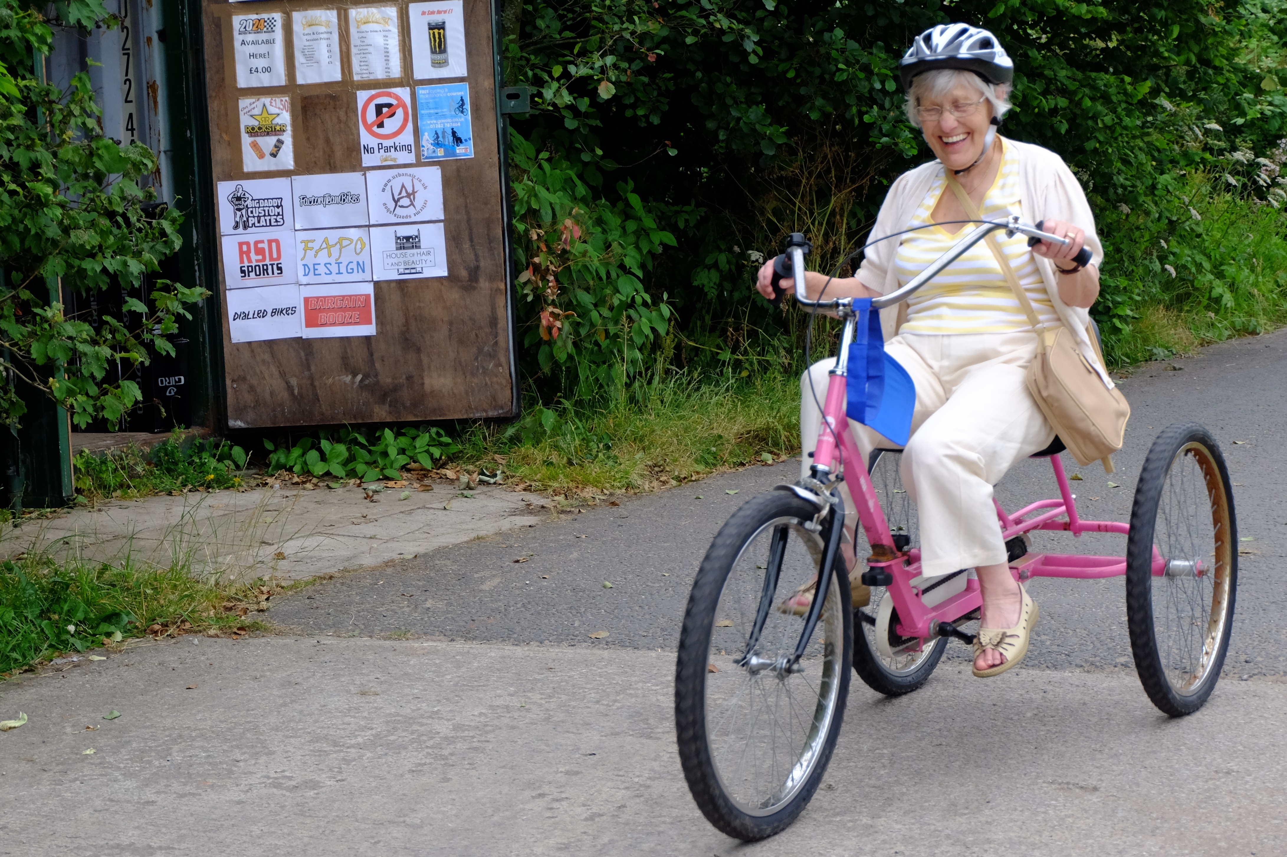 One of our Participants on a Pink Trike