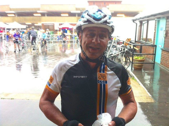 CTC rider Lloyd Watkins in the rain