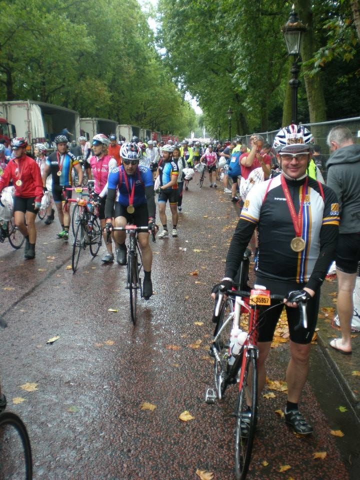 Stuart Orr at the finish. He was part of Team CTC