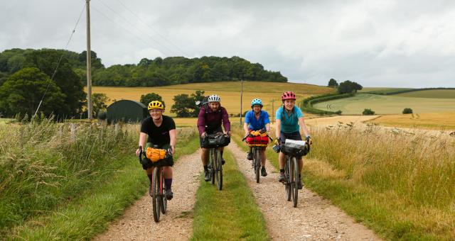 Cyclists riding along the king Alfred's way
