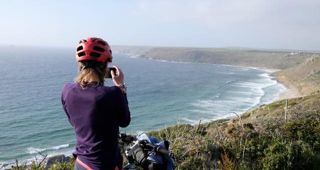 Taking a photo of the coast line