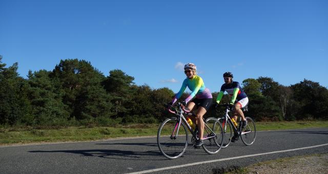 Two cyclists taking part in the GridIron 100