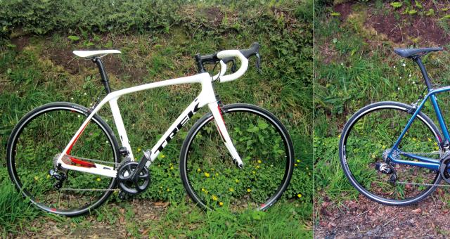 Trek Domane SLR7 and a Specialized Tarmac Expert eTAP