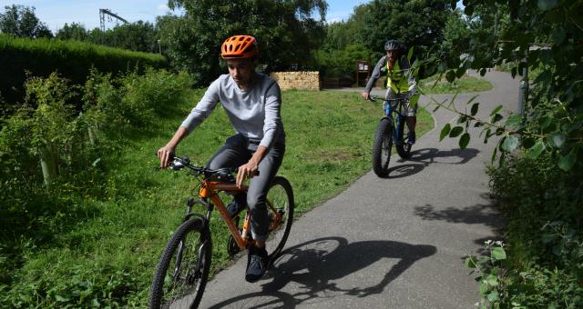 When learning, Zak cycled slowly and had someone behind him to make sure he stayed on track