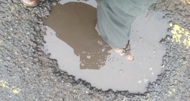 A deep pothole in somerset
