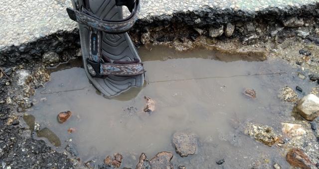 Pothole in Cornwall near Penryn