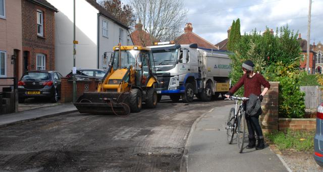 Road surfacing happening in Stoughton, Guildford
