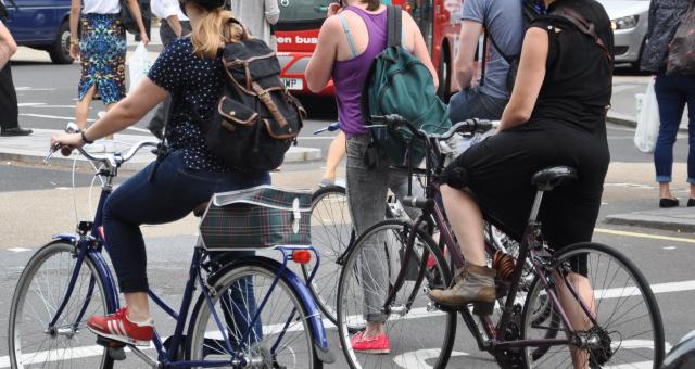 Cyclists at a junction