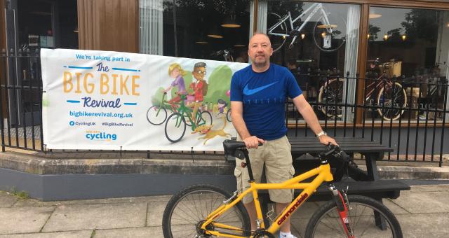 Firefighter John Kelly and his newly-serviced bike