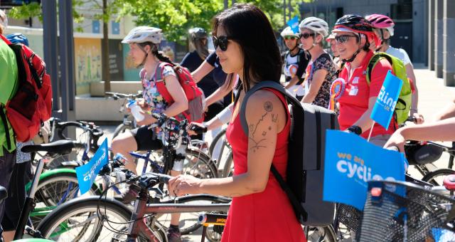 Sunglasses essential: a sunny ride marks the start of the Women's Festival of Cycling