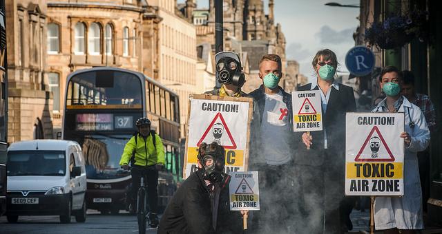 Demo against pollution (Image: Friends of the Earth Scotland, cc licence)