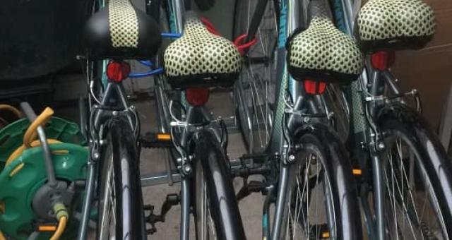 Bikes belonging to the Liverpool Ladies cycling group