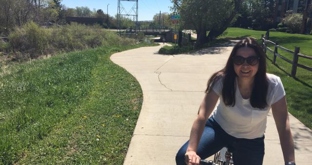 Lucy Saunders enjoying a bike ride