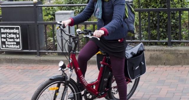 Mags on her e-bike
