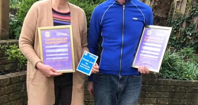 Dan and Jan with their Certificates of Appreciation