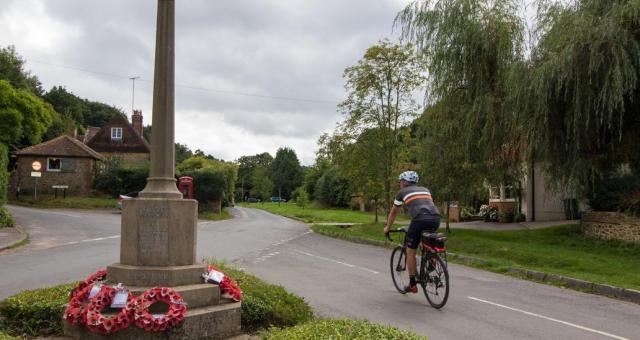 Solo rider in the Surrey Hills by Ian Stratton