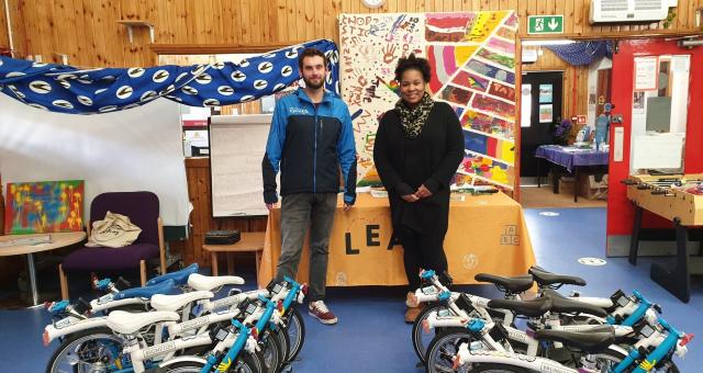 Brompton bikes ready for action at a community group in Lambeth, south London