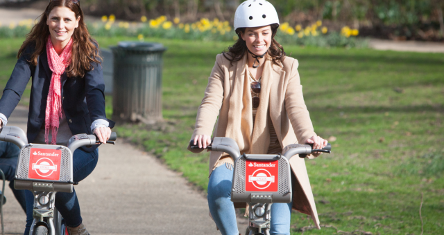 The Santander cycle, or 'Boris bike', is a staple of the London streets. Photo © Transport for London