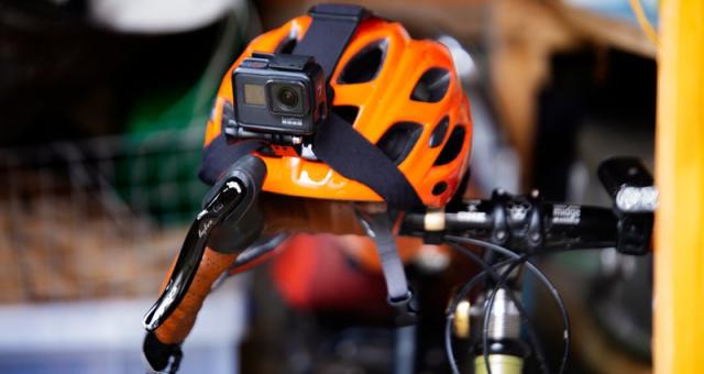 cycle helmet with camera attached