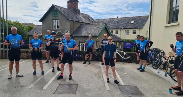 Chloe having a coffee break on her second group ride