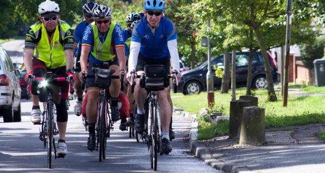 A group of cyclists at the London-Edinburgh-London audax