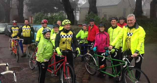 Bury Tandem Club members after cafe stop