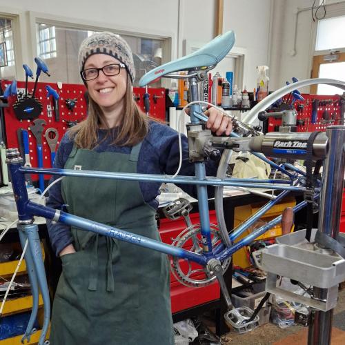 Head shot of Diane Mulholland selected an industry mogul in Cycling UK's 100 Women in Cycling 2024