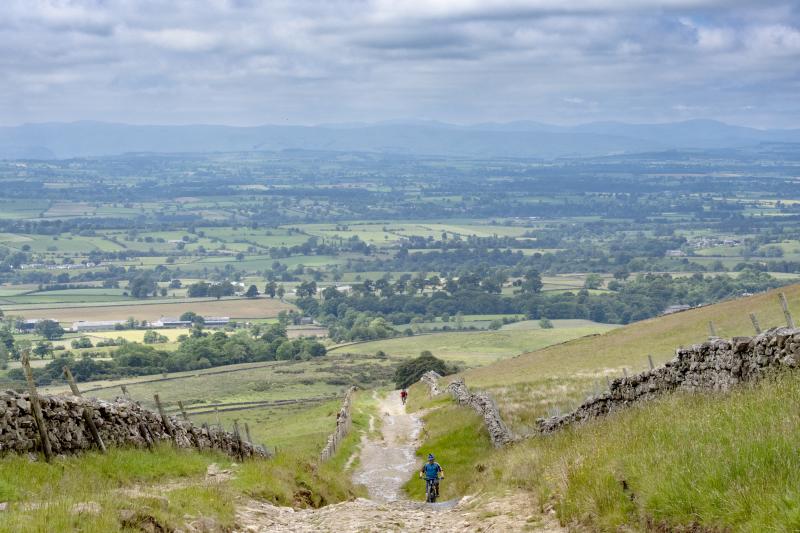 Cycling up Great Dun Fell