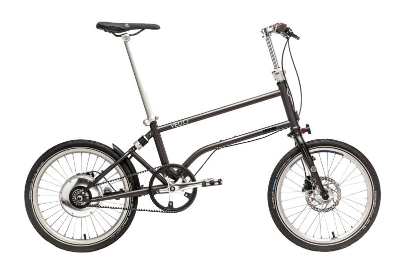 Vello Bike+ Automatic, a dark grey e-folding bike