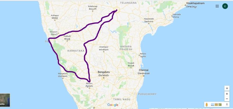 Cycle route from Hyderabad