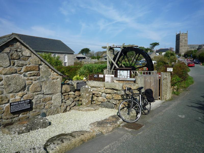 Neil's bike in Zennor, Cornwall, the furthest south-east he went