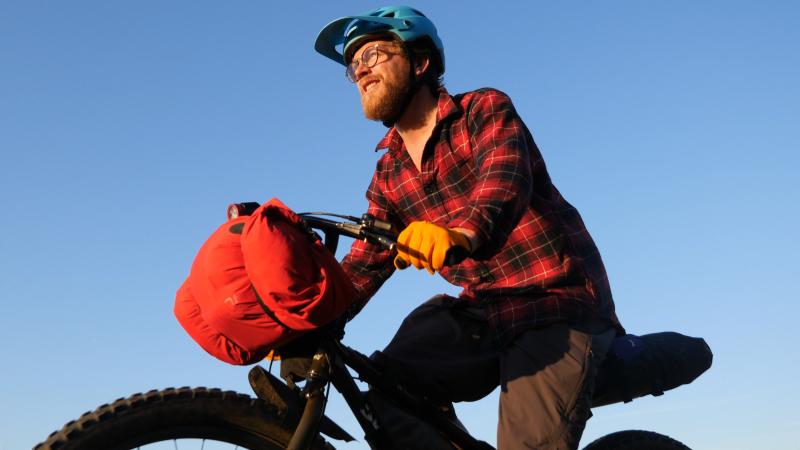 Bikepacking cyclist