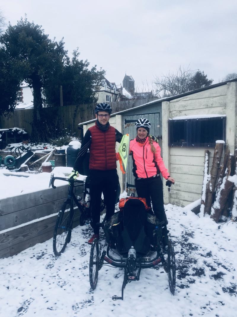 Natalie sets off during the Beast from the East